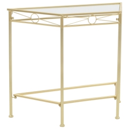 Mesa auxiliar de estilo vintage metal 87x34x73 cm dorada