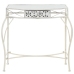 Mesa auxiliar estilo francés metal 82x39x76 cm blanca