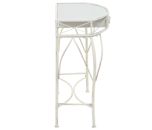 Mesa auxiliar estilo francés metal 82x39x76 cm blanca