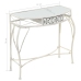 Mesa auxiliar estilo francés metal 82x39x76 cm blanca