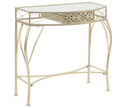 Mesa auxiliar estilo francés metal 82x39x76 cm dorada