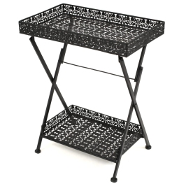 Mesa de centro plegable estilo vintage metal 58x35x72 cm negro