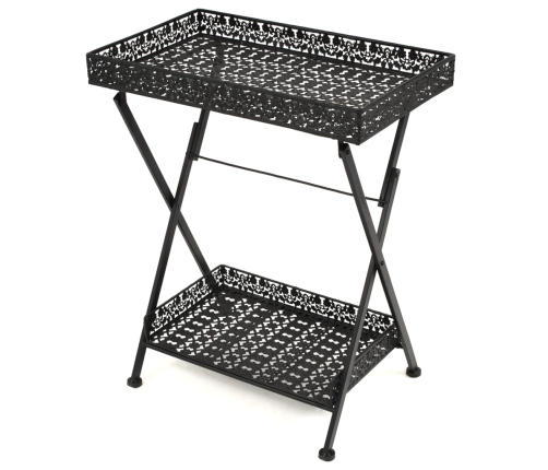 Mesa de centro plegable estilo vintage metal 58x35x72 cm negro