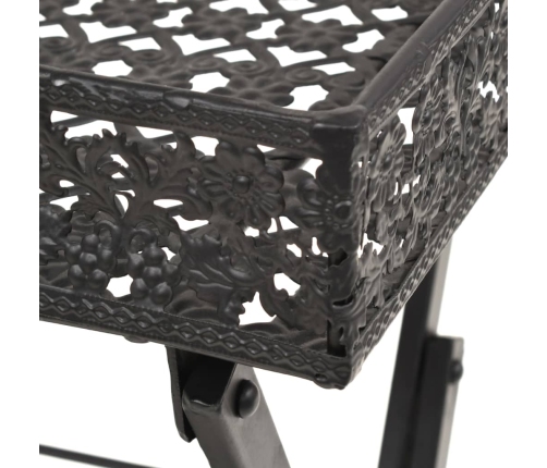 Mesa de centro plegable estilo vintage metal 58x35x72 cm negro