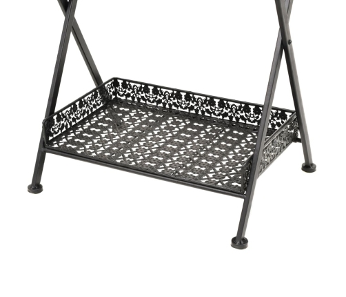 Mesa de centro plegable estilo vintage metal 58x35x72 cm negro