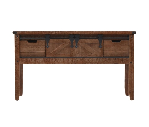 Mesa consola de madera de abeto maciza marrón 131x35,5x75 cm