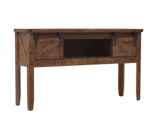 Mesa consola de madera de abeto maciza marrón 131x35,5x75 cm