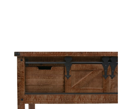 Mesa consola de madera de abeto maciza marrón 131x35,5x75 cm