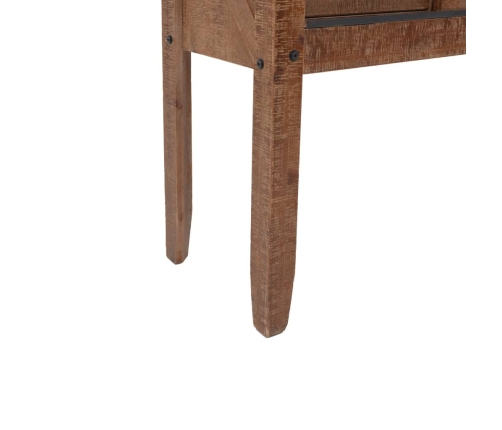 Mesa consola de madera de abeto maciza marrón 131x35,5x75 cm