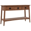 Mesa consola de madera de abeto maciza marrón 126x40x77,5 cm