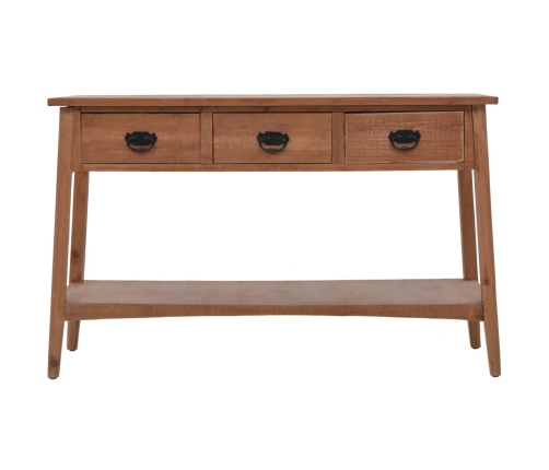 Mesa consola de madera de abeto maciza marrón 126x40x77,5 cm