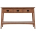 Mesa consola de madera de abeto maciza marrón 126x40x77,5 cm