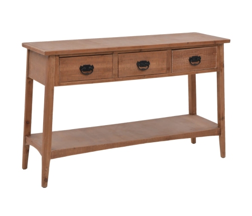 Mesa consola de madera de abeto maciza marrón 126x40x77,5 cm