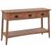 Mesa consola de madera de abeto maciza marrón 126x40x77,5 cm