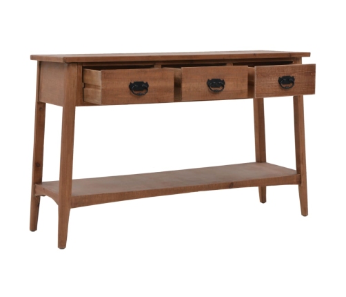 Mesa consola de madera de abeto maciza marrón 126x40x77,5 cm