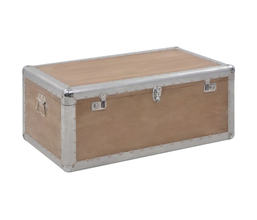 Caja de almacenaje madera maciza abeto marrón 91x52x40 cm