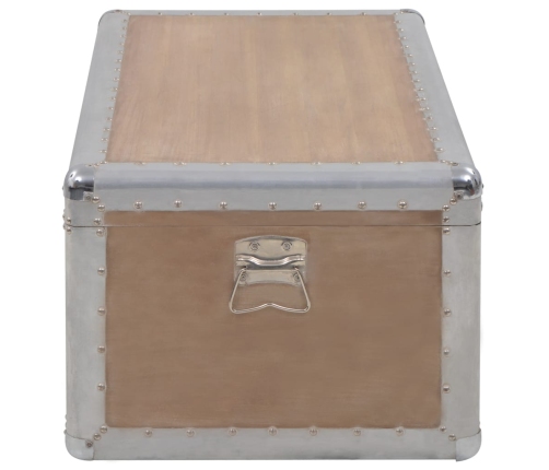 Caja de almacenaje madera maciza abeto marrón 91x52x40 cm