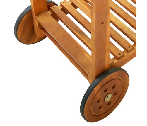 Carrito de cocina exterior madera maciza acacia 92x43,5x141,5cm