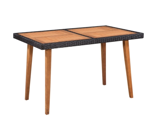 Set de comedor de jardín 5 pzas ratán sintético negro y marrón
