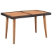 Set de comedor de jardín 5 pzas ratán sintético negro y marrón