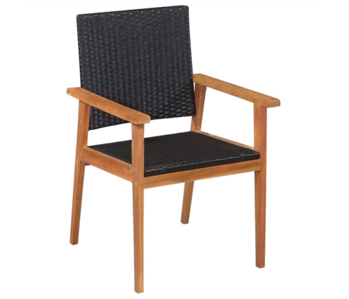 Set de comedor de jardín 5 pzas ratán sintético negro y marrón