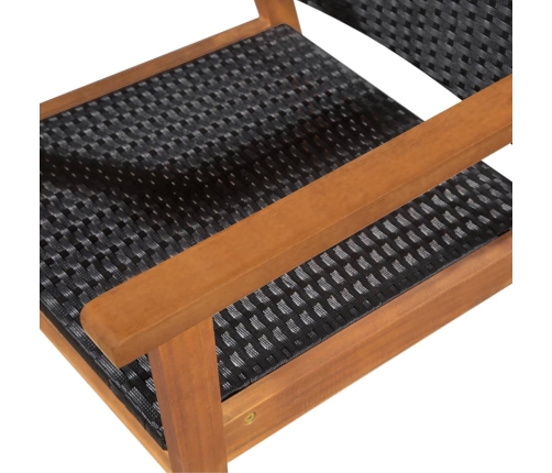 Set de comedor de jardín 5 pzas ratán sintético negro y marrón