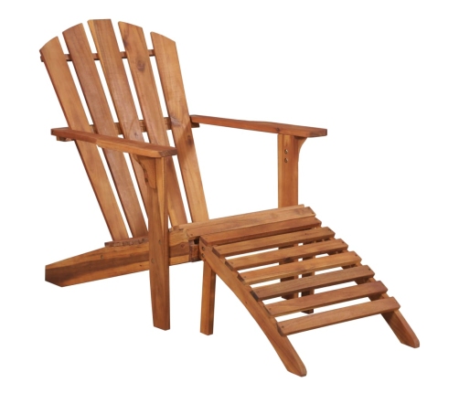 Silla de jardín Adirondack con reposapiés madera acacia maciza