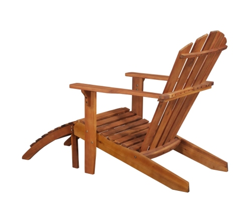 Silla de jardín Adirondack con reposapiés madera acacia maciza