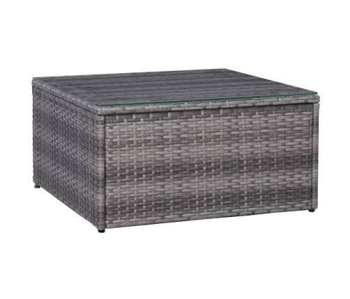 Set de sofás de jardín 7 piezas y cojines ratán sintético gris