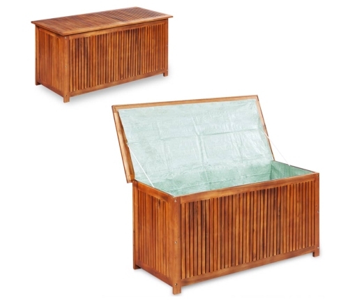 Caja de almacenaje de jardín 150x50x58 cm madera maciza acacia