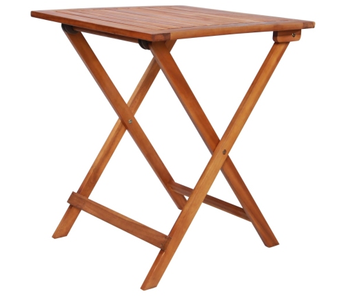 Mesa y sillas bistró plegables 3 pzas madera maciza de acacia
