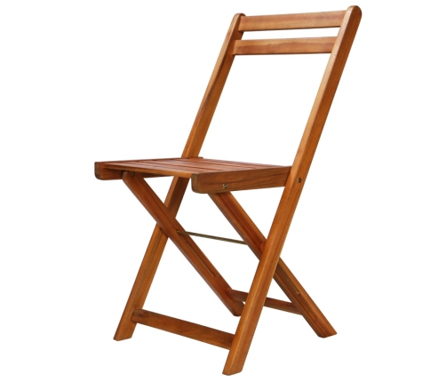 Mesa y sillas bistró plegables 3 pzas madera maciza de acacia