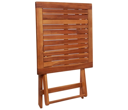 Mesa y sillas bistró plegables 3 pzas madera maciza de acacia