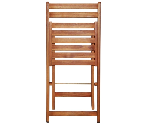 Mesa y sillas bistró plegables 3 pzas madera maciza de acacia