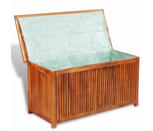 Caja de almacenaje de jardín 117x50x58 cm madera maciza acacia