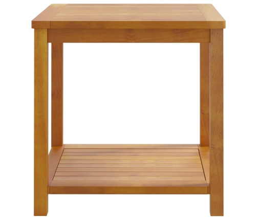 Mesa auxiliar de madera maciza de acacia 45x45x45 cm