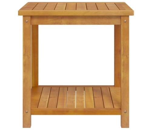 Mesa auxiliar de madera maciza de acacia 45x45x45 cm