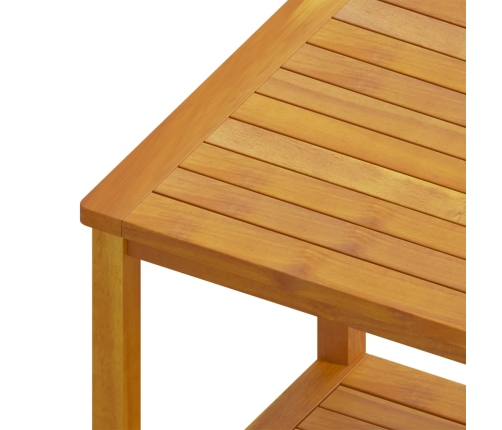 Mesa auxiliar de madera maciza de acacia 45x45x45 cm