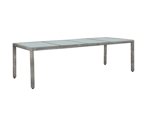 Set de comedor de jardín 11 pzas y cojines ratán sintético gris