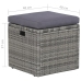 Set de muebles de jardín 6 pzas y cojines ratán sintético gris