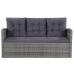 Set de muebles de jardín 6 pzas y cojines ratán sintético gris