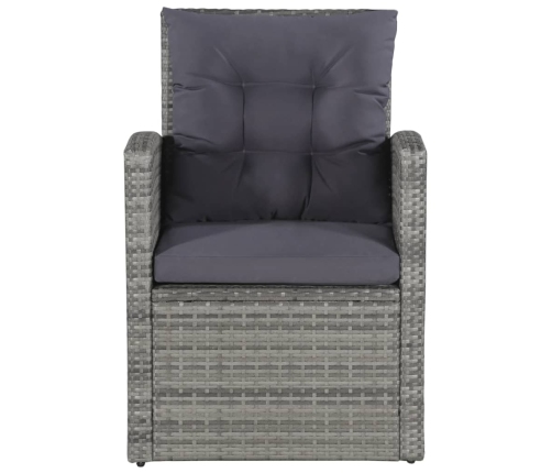 Set de muebles de jardín 6 pzas y cojines ratán sintético gris
