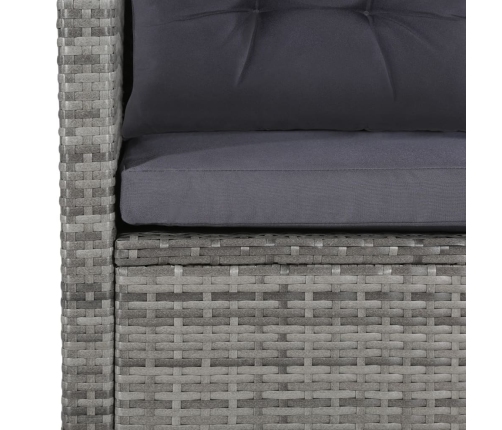 Set de muebles de jardín 6 pzas y cojines ratán sintético gris
