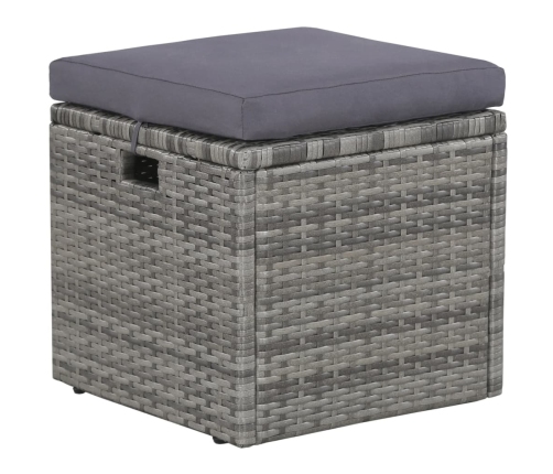 Set de muebles de jardín 6 pzas y cojines ratán sintético gris