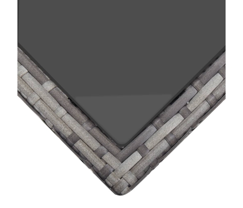 Set de muebles de jardín 6 pzas y cojines ratán sintético gris