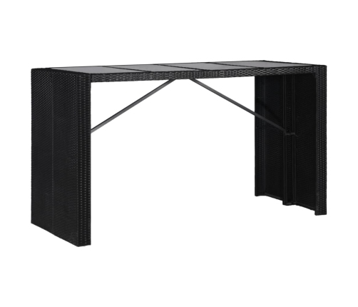 Juego de comedor de jardín 9 piezas ratán sintético negro