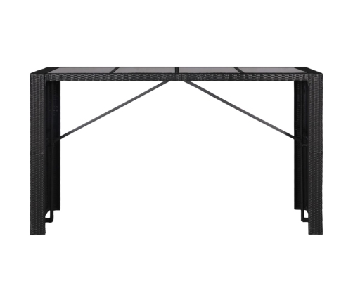 Juego de comedor de jardín 9 piezas ratán sintético negro