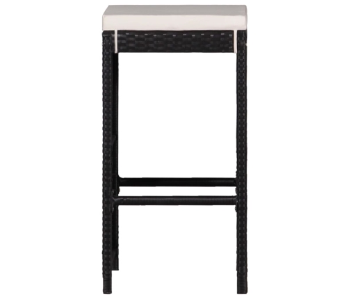 Juego de comedor de jardín 9 piezas ratán sintético negro