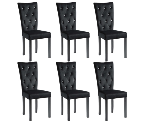 Silla de comedor 6 unidades terciopelo negro