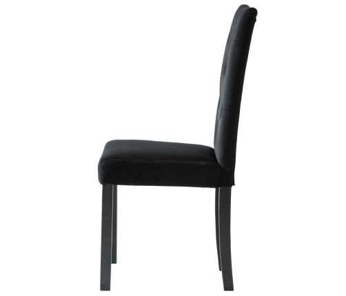 Silla de comedor 6 unidades terciopelo negro